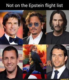 many different pictures of men in suits and ties with caption that says, not on the epsein flight list