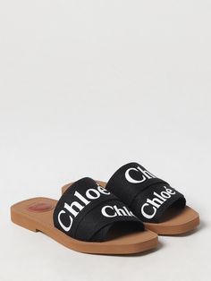 Find CHLOÉ Flat Sandals on Editorialist. Flat Sandals CHLOÉ Woman color Black Chloe Flats, Black Flat Sandals, Chloe Sandals, Chloe Price, Black Sandals Flat, Latest Sandal, Chloe Shoes, Ankle Strap Wedges, Leather Sandals Flat