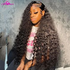 Ali Coco 36 38 Inch 250 Density Deep Wave Wig 13x4 13x6 Transparent Lace Front Human Hair Wigs Pre Glamour Hair, Frontal Wig Hairstyles, Hd Lace Frontal, Frontal Hairstyles, Deep Wave Hairstyles, Lace Front Human Hair Wigs, Hot Hair Styles, Dope Hairstyles, Lace Front Human Hair