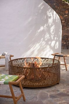 Fronds Fire Pit | Terrain Grazing Tray, Plant Troughs, Outside Doors, Blue Carrot, Galveston Beach, Incense Burning, Fluted Vase, Organic Ceramics, Log Holder