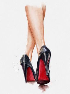 a drawing of a woman's legs with high heels