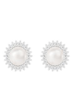 Some freshwater pearl studs crafted from sterling silver is the perfect everyday accessory that goes with many different looks. Post back Pearl size: 8–9mm Sterling silver/rhodium plate/cultured freshwater pearl/cubic zirconia Made in Canada Contemporary Accessories, Designer Crossbody Bags, Everyday Accessories, Pearl Stud Earrings, Keep Jewelry, Pearl Size, Fine Jewellery Earrings, Pearl Studs