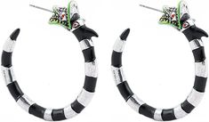 Coral Snake Earrings Halloween Horror Beetle Snake Juice Hoop Earrings Gothic Snake for Women Cosplay Costume Halloween Accessories Female Beetlejuice Costume, Snake Juice, Beetlejuice Makeup, Coral Snake, Beetle Juice, Earrings Gothic, Dragon Earrings, Earrings Halloween, Snake Jewelry