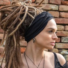 Solid Black & More Colors Wide Headband Scrunch Headband Extra - Etsy Boho Head Wrap, Extra Wide Headband, Beach Wearing, Dread Head, Sisterlocks Styles, Unique Headband, Dreadlock Accessories, Yoga Band, Running Headbands