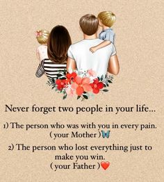 a mother's day card with the words never forget to people in your life