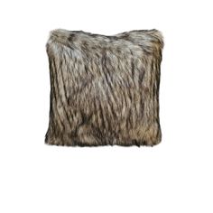 an animal fur pillow on a white background