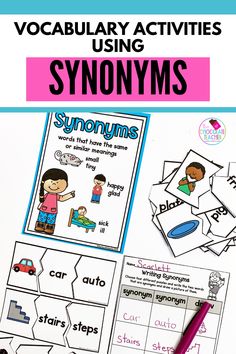 picture of synonym grammar activities Teaching Synonyms, Good Grammar, Vocabulary Building, Teaching Grammar, Grammar And Vocabulary