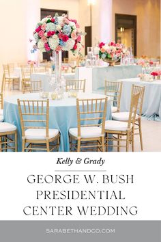 the george v bush presidential center wedding is featured in this ad for kelly and grady