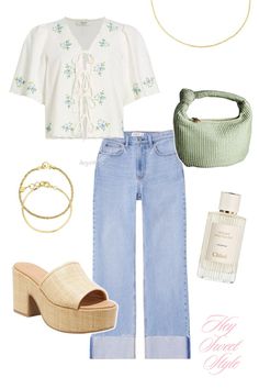 cuffed jeans with a platform sandal! 12 spring outfit ideas ౨ৎ Spring Outfit Idea