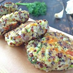 some food is sitting on a cutting board