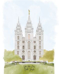 a drawing of the salt lake temple