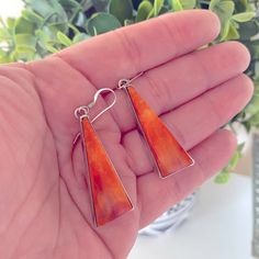 Beautiful Pair Of Earring. Measure 2.25” Length. Has Sterling Silver Hallmark On Back Of Earrings. Very Unique. (#2) Spiny Oyster, Earrings Color, Color Orange, Hallmark, Native American, Dangle Earrings, Jewelry Earrings, Size 2, Women Jewelry