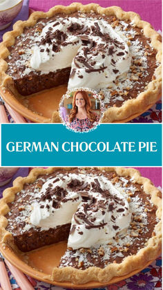 Pioneer Woman German Chocolate Pie Pioneer Woman Chocolate Marshmallow Pumpkin Pie, German Sweet Chocolate Pie, German Chocolate Cake Pie, German Chocolate Pie Recipe Easy, Easy Buttermilk Pie Recipe, Pies With Sweetened Condensed Milk, German Chocolate Cream Pie, Jiffy Pie Crust Mix Recipes, Chocolate Pie Filling Recipe