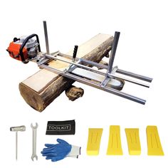 the tools needed to make a woodworking project include a saw, gloves and other items