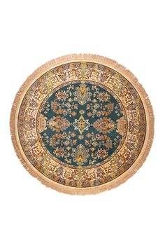 Round Beige Vintage Carpet | DF Raz | Dutchfurniture.com Round Rug Living Room, Needlepoint Rugs, Circular Rugs, Dutch Furniture, Livingstone, Nordic Living, Art Deco Period, Underfloor Heating, Global Design