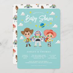 a baby shower with cartoon characters on it