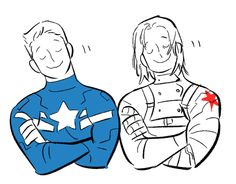 two people with arms crossed, one in captain america and the other in iron man