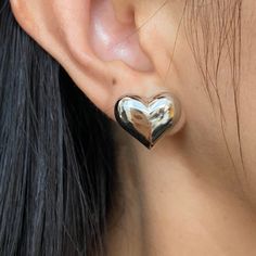 Silver Heart Earrings,S925 Silver Heart Stud Earrings,Chunky Heart Earrings,Silver Heart Earrings,Silver Stud Earrings,Gift For Her Materials: S925 Silver Silver Heart Size: 18mm X 16mm Weight: 5g Color: Silver Delivery: Ready To Ship In Same Day Or Next Business Day. #Stud Earrings #Silver Stud Earrings #Heart Silver Stud Earrings #Studs #Heart Earrings Nickel-free Silver Heart Earrings, Silver Heart-shaped Pierced Earrings, Silver Heart Drop Earrings For Valentine's Day, Silver Heart Single Earring For Anniversary, Sterling Silver Single Heart Earring, Silver Single Heart-shaped Earring, Sterling Silver Single Open Heart Earring, Sterling Silver Open Heart Single Earring, Valentine's Day White Gold Heart Earrings For Pierced Ears