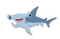 a cartoon shark with big blue eyes