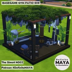 the sims nocc patio is designed to look like a garden with lots of greenery