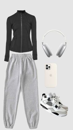 Comfy Wear Aesthetic, Sports Outfits Winter, Sweatpants Outfit Layout, Sugar Free Outfits, Sport Casual Outfit Women, Sport Winter Outfit, Winter Sport Outfits, Preppy Outfits Shuffle, Sports Outfits Aesthetic