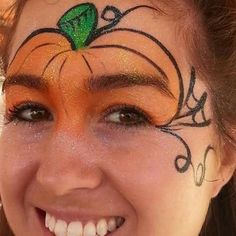 Easy Halloween Face Painting For Kids, Easy Kids Halloween Face Paint, Halloween Face Paint Kids Easy, Harvest Face Painting Ideas, Pumpkin Face Paint For Kids, Halloween Easy Face Paint