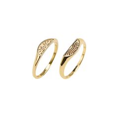 Sun and Moon Ring Set - Silver & Gold Rings for Couples & Friends – Belbren Matching Gold Rings For Best Friends, Matching Rings For Sisters, Moon And Sun Engagement Ring, Sister Rings Matching, Sun And Moon Matching Rings, Moon Sun Ring, Sun Wedding Ring, Matching Rings For Best Friends, Gold Rings For Couples