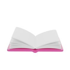 an open book sitting on top of a pink pad