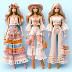 Barbie Crochet Patterns, Barbie Crochet Gown, Barbie Swimsuit, Barbie Sewing Patterns, Crochet Barbie, Barbie Wardrobe, Barbie Doll Clothing Patterns