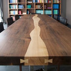 The Il Pezzo Dining Table features a solid block of walnut held up by what seems to be a casually arranged group of glittering legs. The tabletop is made of thick solid walnut that is gently crossed by a vein which reminds a majestic river, made of solid ash or solid wenge. The treatment on the wood is done with natural oil that protects the wood but at the same time allows it to breathe, and the final coat is done with Nanotechnology, an organic silica-based natural treatment which makes the wood water repellent. The adjustable legs are made of hand-welded brass, available in different finishes. A small brass cylinder containing the serial number is inserted in every piece to seal the authenticity and uniqueness. Long Dining Table, Natural Oil, Nanotechnology, Adjustable Legs, Solid Walnut, Interior Spaces, Repellent, Water Repellent, Table Top