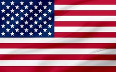 an american flag with white stars on it's red and white stripes is waving in the wind