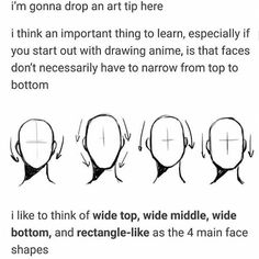 the instructions for how to draw an anime character's head with different facial expressions