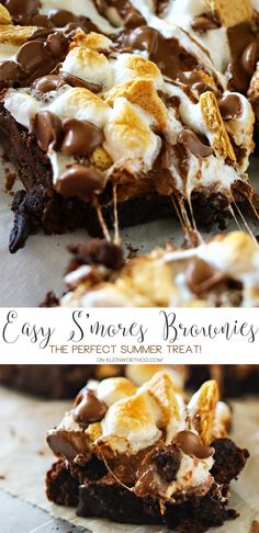 easy s'mores brownies are the perfect summer treat to eat for dessert