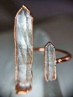 Open Double Quartz Point Ring / Electroformed Ring / Open Band | Etsy Electroformed Ring, Grandmother Jewelry, Raw Stone Jewelry, Raw Stone Ring, Raw Crystal Jewelry, Clear Quartz Point, Electroformed Jewelry, Popular Jewelry, Raw Stone