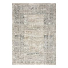 an area rug with grey and beige colors