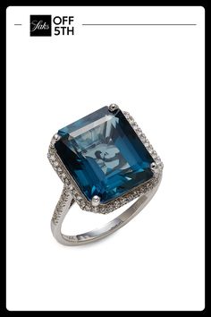 London Blue Topaz, 13.80 Tcw Diamonds, 0.31 Tcw Diamond Color: Hi Diamond Clarity: I1-I2 14k White Gold Slip On Made In Usa Size Width, About 0.55" Please Note: This Ring Can Be Resized Up To 1.5 Sizes, Larger Or Smaller. Warranty And Resizing Services Are Provided Exclusively By Effy, Saks Off 5th Is Not Responsible For These Services And Any Related Inquiries Or Claims Should Be Directed To Effy At So5rep. Center Core - W Fine Jewelry > Saks Off 5th. Effy. Size: 7. Effy Rings, Vintage Cocktail Ring, Diamond Cocktail Ring, Golden Ring, Diamond Cocktail Rings, Luxe Gifts, London Blue Topaz, London Blue, Cocktail Ring