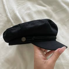 Black, Brand New Never Used Cute Black Hat, Black Flat Cap For Spring, Black Cotton Flat Cap, Bakerboy Hat Outfit, Goth Hats, It Girl Wishlist, Paperboy Hat, Brixton Fiddler Cap, Bakerboy Hat