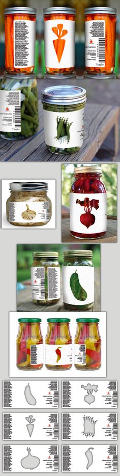 some jars with different types of food in them