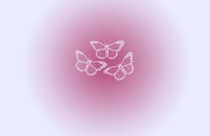 three white butterflies on a pink background