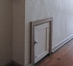 an open door in the corner of a room