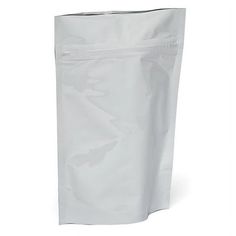 a white paper bag on a white background