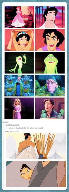 an image of disney characters in different scenes