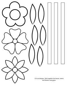 paper flowers cut out with lines to make them look like they have leaves