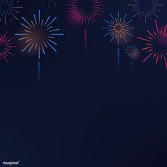 fireworks are lit up in the night sky with bright colors and sparkles on them