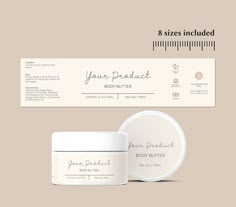 Minimalistic Product Label Template Cosmetic Label Skin Care - Etsy Canada Cosmetic Jar Label Design, Body Scrub Labels Design, Scrub Logo Design, Body Butter Label Ideas, Body Lotion Packaging