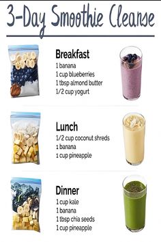 the 3 day smoothie cleanse recipe is shown