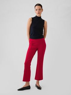 High Rise Ponte Crop Kick Pants Khaki Pants Outfit Women, Red Jeans Outfit, Red Pants Outfit, Khaki Pants Outfit, Pant Outfits, Professional Clothing, Red Jeans, Gender Equality, Support People