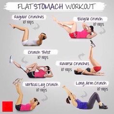 a woman doing the flat stomach workout