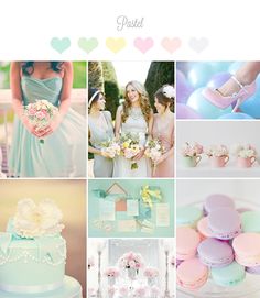 a collage with pastel colors and flowers