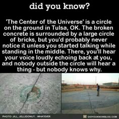 an article about the center of the universe is a circle on the ground in tulsa, ok